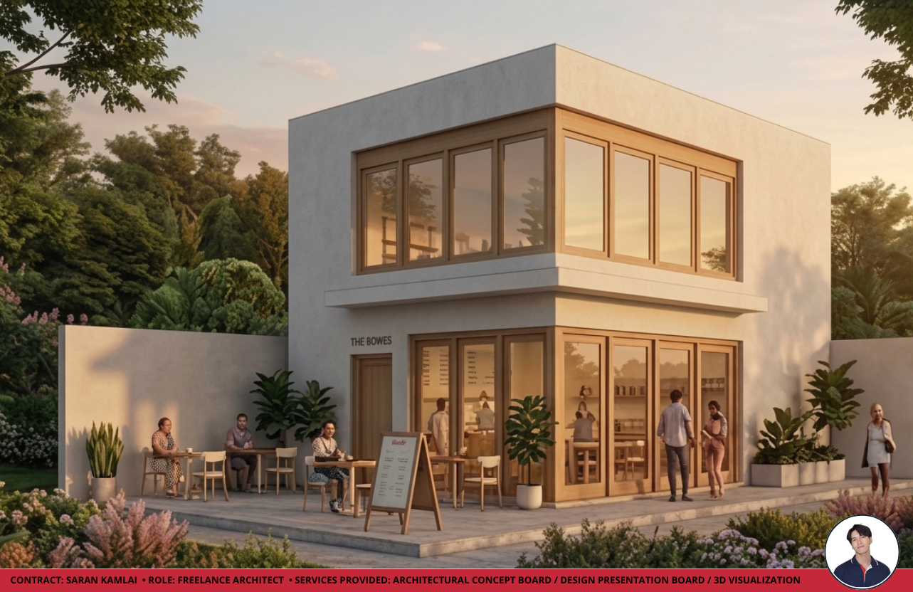 Small Café — 3D Perspective View
